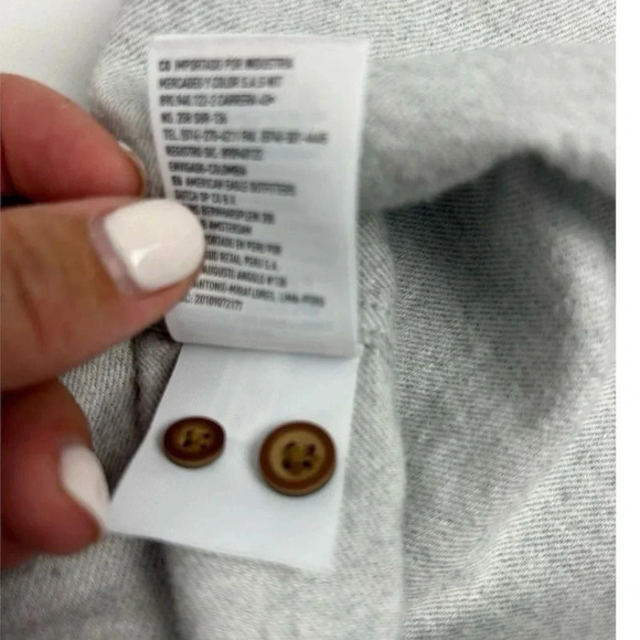 American Eagle Men's Soft Classic Fit Gray Long Sleeve Button-Up Shirt L - Picture 8 of 10